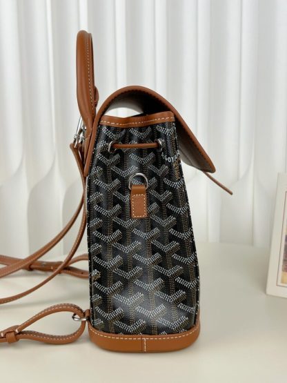  Goyard Alpin Mini Backpack Strap Bag Black & Tan#3412 - Image 15