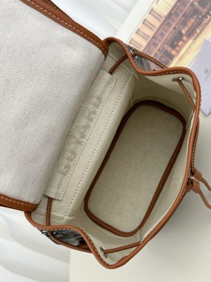  Goyard Alpin Mini Backpack Strap Bag Black & Tan#3412 - Image 17