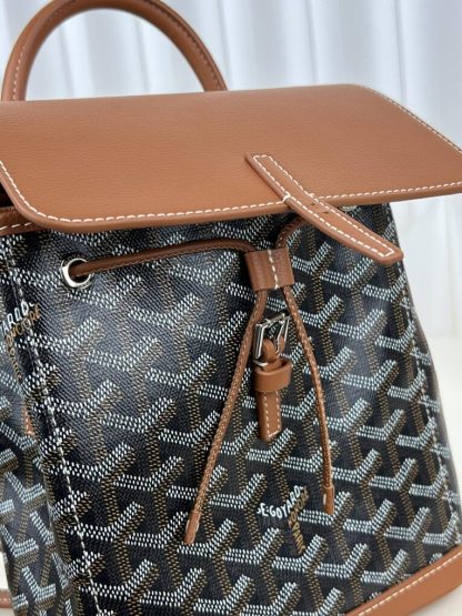  Goyard Alpin Mini Backpack Strap Bag Black & Tan#3412 - Image 9