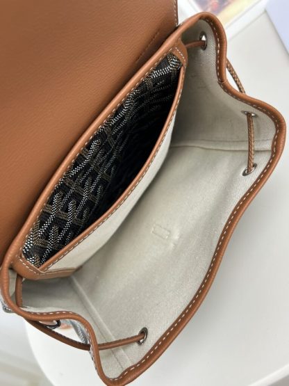  Goyard Alpin Mini Backpack Strap Bag Black & Tan#3412 - Image 2