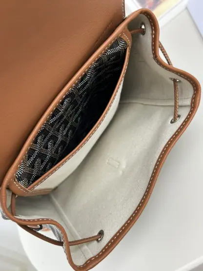  Goyard Alpin Mini Backpack Strap Bag Black & Tan#3412 - Image 2