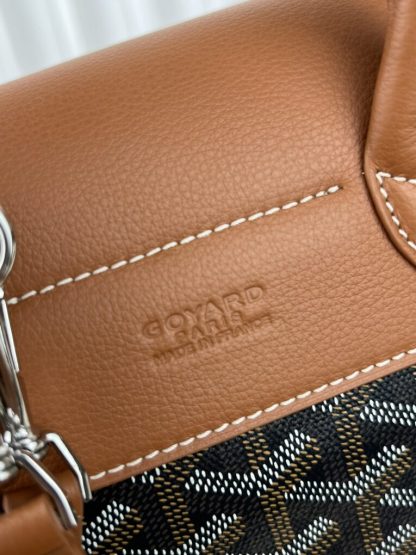  Goyard Alpin Mini Backpack Strap Bag Black & Tan#3412 - Image 3