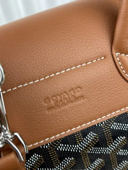  Goyard Alpin Mini Backpack Strap Bag Black & Tan#3412 - Image 3