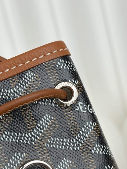  Goyard Alpin Mini Backpack Strap Bag Black & Tan#3412 - Image 4