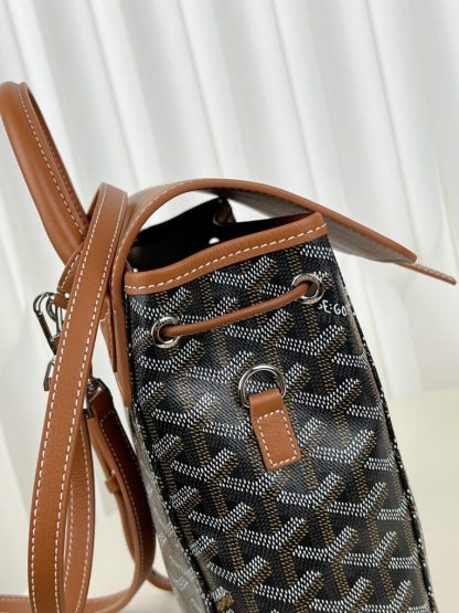  Goyard Alpin Mini Backpack Strap Bag Black & Tan#3412 - Image 8