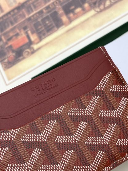  Goyard Saint-Sulpice Card Wallet Card holder Burgundy #3434 - Image 8