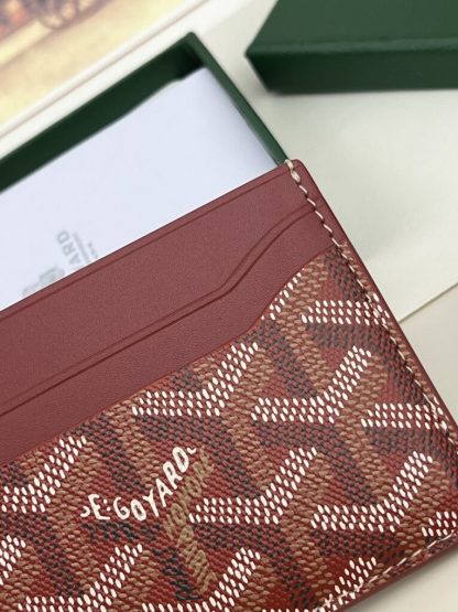  Goyard Saint-Sulpice Card Wallet Card holder Burgundy #3434 - Image 7