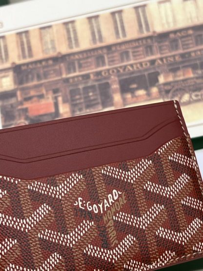  Goyard Saint-Sulpice Card Wallet Card holder Burgundy #3434 - Image 5