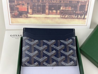  Goyard Saint-Sulpice Card Wallet Card holder Navy Blue #3432 - Image 4