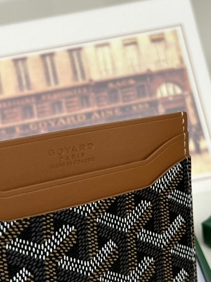  Goyard Saint-Sulpice Card Wallet Card holder Black & Tan #3432 - Image 4