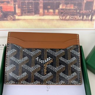 Replica Goyard Saint-Sulpice Card Wallet Card holder Black & Tan #3432