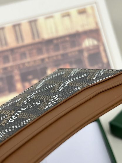  Goyard Saint-Sulpice Card Wallet Card holder Black & Tan #3432 - Image 9