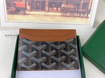  Goyard Saint-Sulpice Card Wallet Card holder Black & Tan #3432 - Image 2