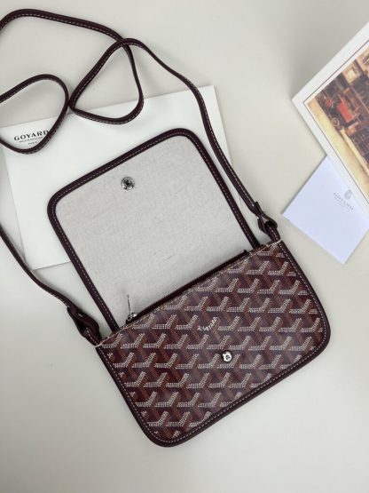  Goyard Plumet Pocket Wallet Strap Bag Burgundy #3405 - Image 15