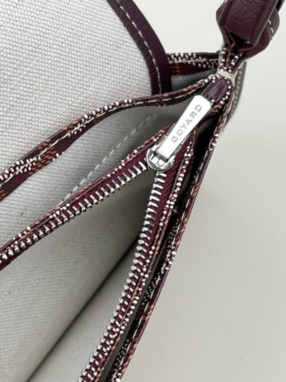  Goyard Plumet Pocket Wallet Strap Bag Burgundy #3405 - Image 12