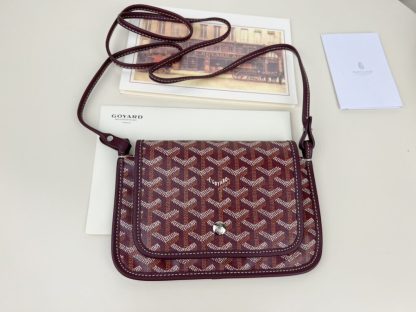 Replica Goyard Plumet Pocket Wallet Strap Bag Burgundy #3405