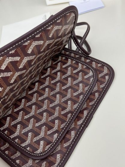  Goyard Plumet Pocket Wallet Strap Bag Burgundy #3405 - Image 13