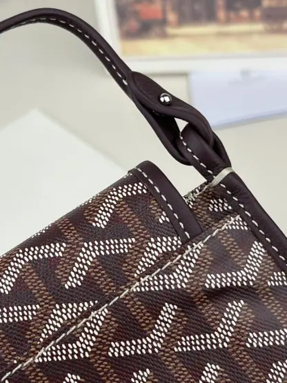  Goyard Plumet Pocket Wallet Strap Bag Burgundy #3405 - Image 2