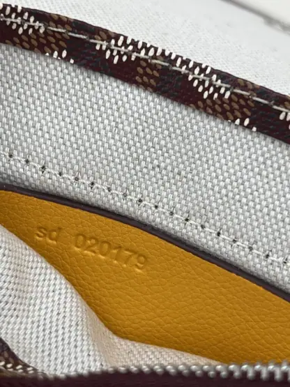  Goyard Plumet Pocket Wallet Strap Bag Burgundy #3405 - Image 3