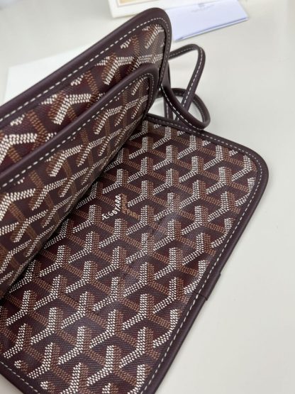  Goyard Plumet Pocket Wallet Strap Bags Burgundy #3386 - Image 9