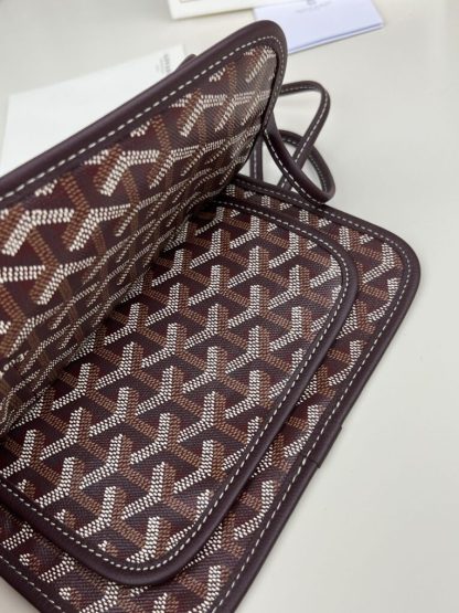  Goyard Plumet Pocket Wallet Strap Bag Burgundy #3405 - Image 6