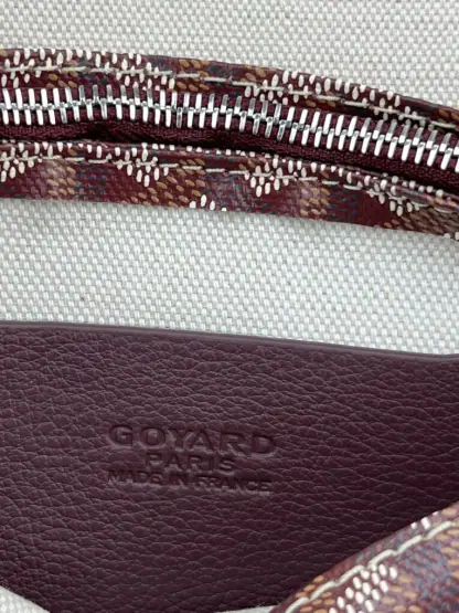  Goyard Plumet Pocket Wallet Strap Bag Burgundy #3405 - Image 7