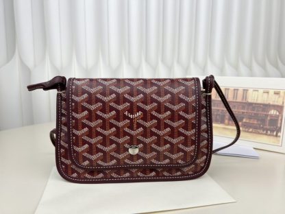  Goyard Plumet Pocket Wallet Strap Bag Burgundy #3405 - Image 8
