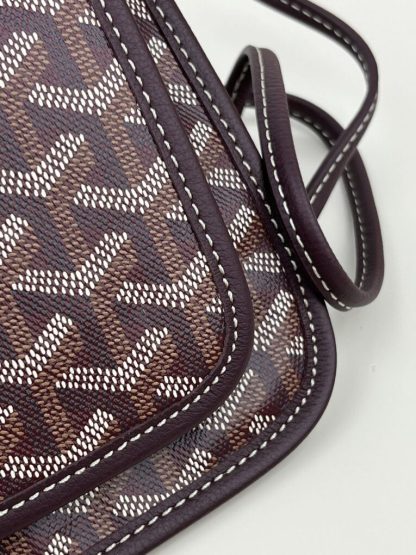  Goyard Plumet Pocket Wallet Strap Bag Burgundy #3405 - Image 9