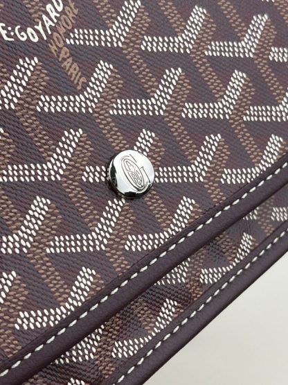  Goyard Plumet Pocket Wallet Strap Bag Burgundy #3405 - Image 10