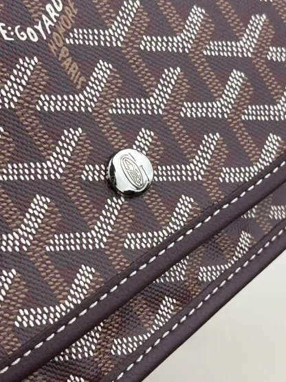  Goyard Plumet Pocket Wallet Strap Bag Burgundy #3405 - Image 10