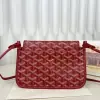  Goyard Plumet Pocket Wallet Strap Bag Red #3406 - Image 11