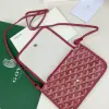  Goyard Plumet Pocket Wallet Strap Bag Red #3406 - Image 13