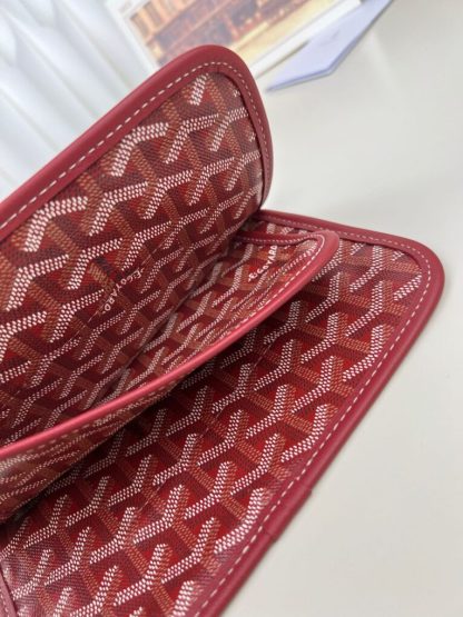  Goyard Plumet Pocket Wallet Strap Bag Red #3406 - Image 14