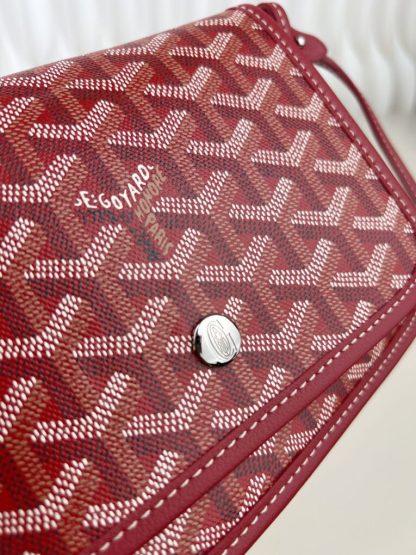 Goyard Plumet Pocket Wallet Strap Bag Red #3406 - Image 15