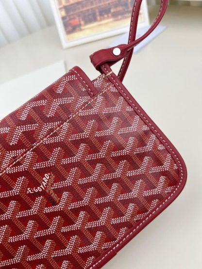  Goyard Plumet Pocket Wallet Strap Bag Red #3406 - Image 16