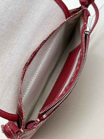  Goyard Plumet Pocket Wallet Strap Bag Red #3406 - Image 18