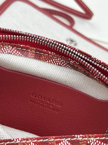  Goyard Plumet Pocket Wallet Strap Bag Red #3406 - Image 3