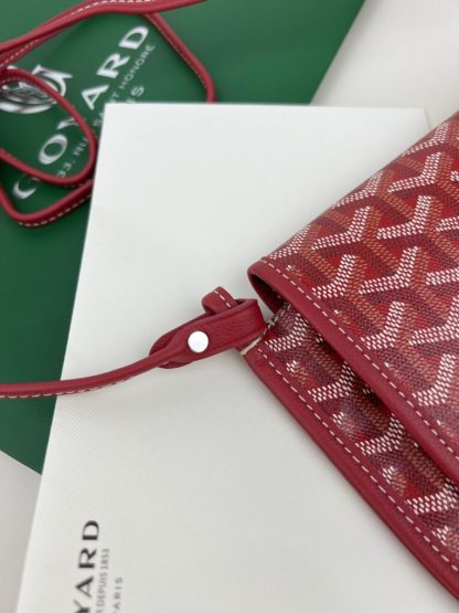  Goyard Plumet Pocket Wallet Strap Bag Red #3406 - Image 4