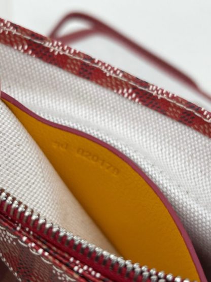  Goyard Plumet Pocket Wallet Strap Bag Red #3406 - Image 5