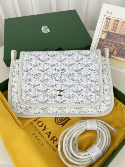 Replica Goyard Plumet Pocket Wallet Strap Bag White #3407