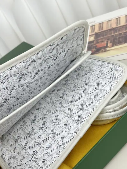  Goyard Plumet Pocket Wallet Strap Bag White #3407 - Image 15