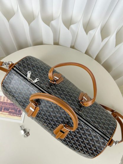  Goyard Boston 45 bag Travel Bags Black & Tan #3363 - Image 15