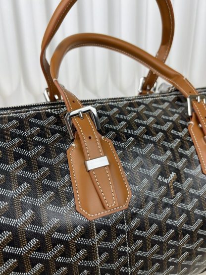  Goyard Boston 45 bag Travel Bags Black & Tan #3363 - Image 11