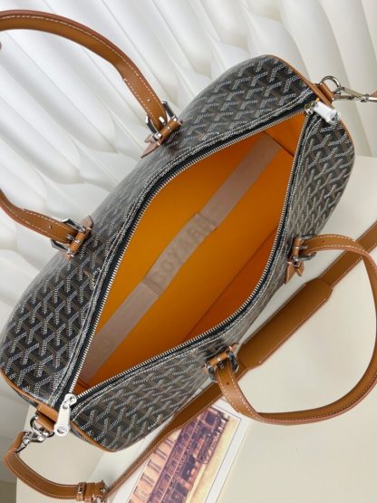  Goyard Boston 45 bag Travel Bags Black & Tan #3363 - Image 14