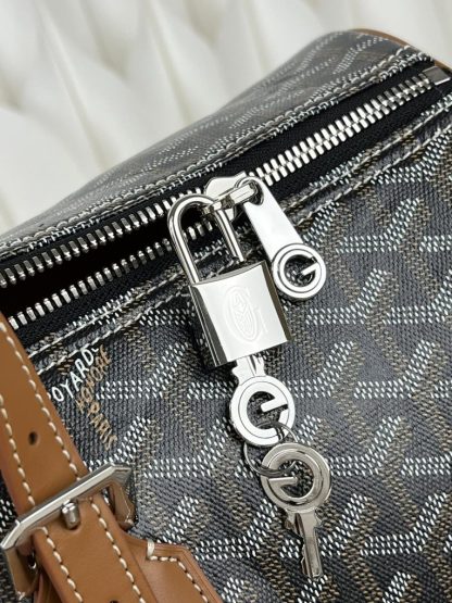  Goyard Boston 45 bag Travel Bags Black & Tan #3363 - Image 2