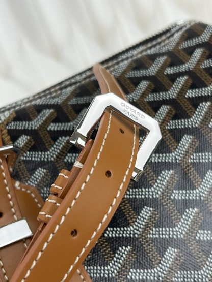  Goyard Boston 45 bag Travel Bags Black & Tan #3363 - Image 3