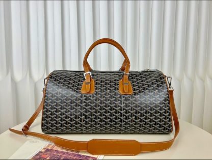  Goyard Boston 45 bag Travel Bags Black & Tan #3363 - Image 22