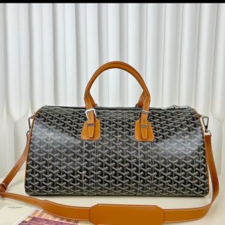Replica Goyard Boston 45 bag Travel Bags Black & Tan #3363
