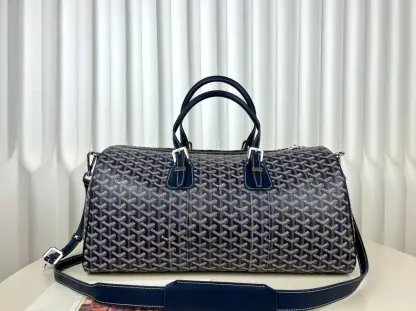  Goyard Boston 45 bag Travel Bags Navy Blue #3364 - Image 5