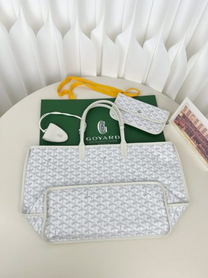  Goyard Anjou GM Bag White Tote #3372 - Image 17